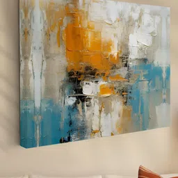 Livin'luxe Grey & Blue Abstract Canvas Wall Art-picture-42