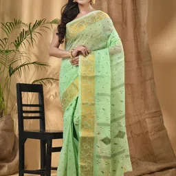 DESH BIDESH Ethnic Motifs Pure Cotton Block Print Saree-picture-54