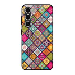 QRIOH Floral Printed Sleek & Lightweight Silicone Samsung Galaxy S24 FE 5G Glass Back Case-image-90