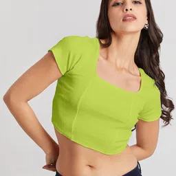The Cloth Crow Solid Square Neck Cotton Crop Top-image-50