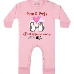 Arvesa Mom & Dad Anniversary With Me Printed Bodysuit-image-90