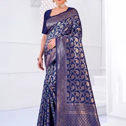 SAADHVI Woven Design Zari Kanjeevaram Saree with Blouse Piece-picture-13