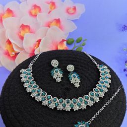 VATSALYA creation Alloy Gold- plated Green Jewellery Set-image-101