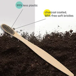 Kind of Earthy Set Of 4 Soft Charcoal Bristles Toothbrush image 3