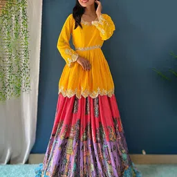 MISS CLOTHING Embroidered Unstitched Lehenga &-picture-43