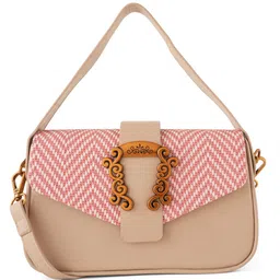 Flingo Checked PU Structured Handheld Bag with image 4