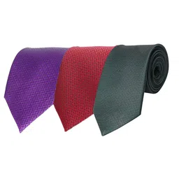 CALIXTO Men Pack Of 3 Woven Design Broad Tie-picture-46