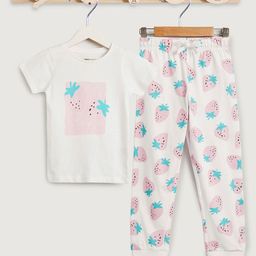 Juniors by Babyshop Girls Berries Printed Pure Cotton T-shirt With Pyjamas-image-97