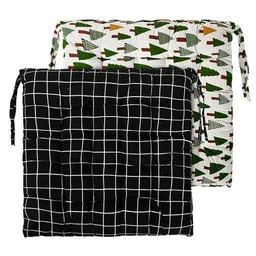 Kuber Industries Green & Black 2 Pieces Printed Cotton Comfort Chair Pads-88