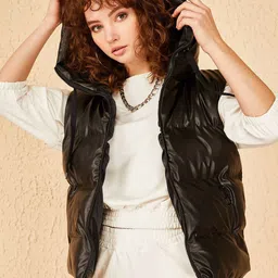BIANCO LUCCI Hooded Sleeveless Puffer Jacket-68