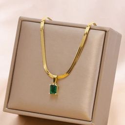 MEENAZ Gold-Plated Square Pendants with Chains-image-14