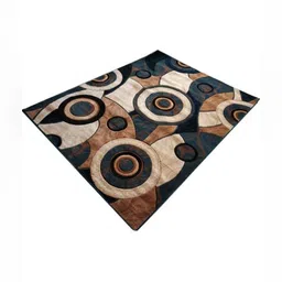 Samjeeda Handloom carpets Black Geometric Anti-Skid Polyester Carpet-picture-17