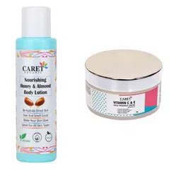 CARET ORGANIC Honey & Almond Body Lotion-100ml & Vitamin C Face Cream-50g-43