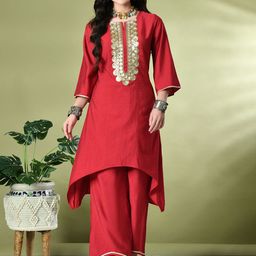 KALINI Women Embroidered Regular Kurta with Palazzos-image-49