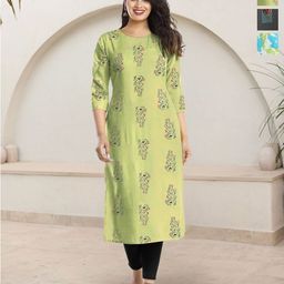 HERE&NOW Selection Of 3 Floral Printed Round Neck Straight Kurtas-image-82