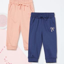 max Infant Girls Pack Of 2 Pure Cotton Mid-Rise Joggers-54
