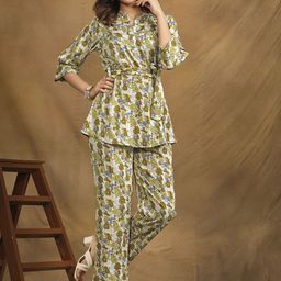 all about you Printed V-Neck Top With Trouser-image-88