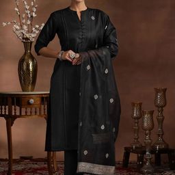 Libas Pleated Kurta with Trousers & Dupatta-image-6