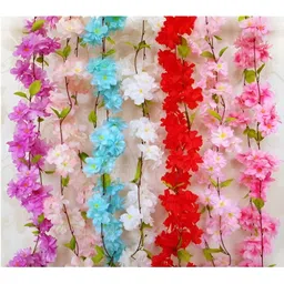 Nutts Red 2 Pieces Hanging Hydrangea Artificial Flower image 4