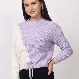 Lory Women Colourblocked Woollen Pullover-image-39