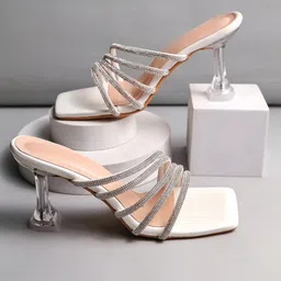 BAESD Embellished Party Stiletto Mules-image-60