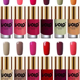 VOLO Set Of 12 High-Shine Long Lasting Non Toxic Professional Nail Polish- 9.9ml Each-28