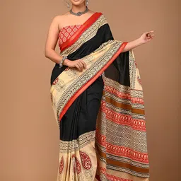 Lovwear Black Pure Cotton Sarees-picture-22