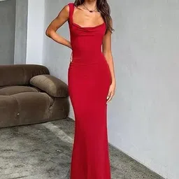 Alamode By Akanksha Women Red Julia Statement Backless Maxi Dress-image-54