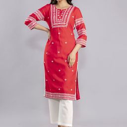 MF Hayat Women Embroidered Floral Kurta-picture-22