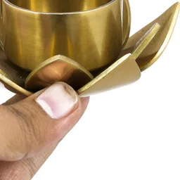 oggn Gold-Toned Lotus Candle Holder-55