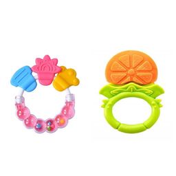 Joy Buzz Kids Set Of 2 Baby Rattle & Fruit Teether - Pink & Yellow-20