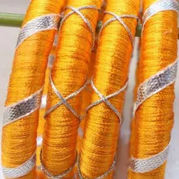 Kamule Yellow Plastic Bangle-12
