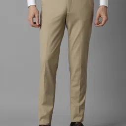 Louis Philippe Men Checked Slim Fit Trousers-image-82