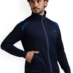 Black Panther Men Polyester Windcheater and Water Resistant Running Open Front Jacket image 3