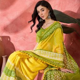 Sangria Ethnic Motifs Printed Saree With Blouse Piece-picture-25