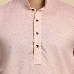 Pro-Ethic STYLE DEVELOPER Men Printed Angrakha Sequinned Pure Cotton Kurta with Pyjamas image 2