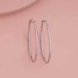 Kushal's Fashion Jewellery Rhodium-Plated Circular Hoop Earrings-10