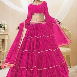 DIVASTRI Printed Semi-Stitched Lehenga & Unstitched Blouse With Dupatta-13