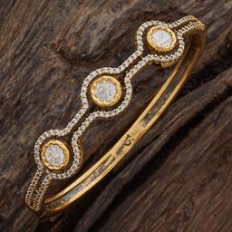 Kushal's Fashion Jewellery White Victorian-Plated Ethnic Kundan Kada-picture-42