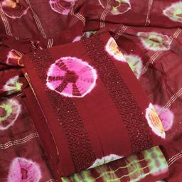 CLEMIRA Geometric Tie and Dye Unstitched Dress Material-image-71
