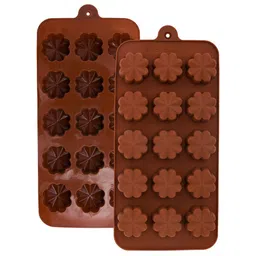 Kuber Industries Brown 2 Pieces Silicon Chocolate Moulds-32