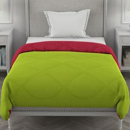 Myntra Elegant Homes Pink & Parrot Green 210 GSM Single Bed Reversible Comforter-picture-6