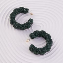 DressBerry Artificial Stones Studded Crescent Shaped Half Hoop Earrings-32