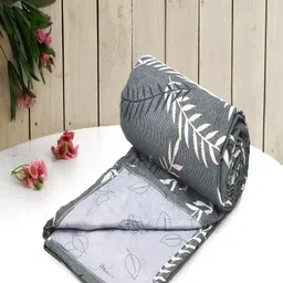RRC Grey Floral Microfiber Summer 150 GSM Single Bed Dohar-image-37