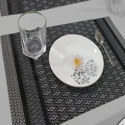 Good Vibes 4Pc Grey Textured Waterproof Scratchproof Anti-Skid Rectangular Table Placemats-picture-30