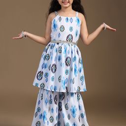 FASHION DREAM Girls Floral Printed Regular Kurta with Sharara Kurta Sets-image-27