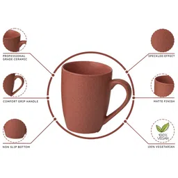 BODHI HOUSE Red Solid Ceramic Matte Cups Set of Cups and Mugs image 4