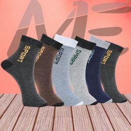 MJE Pack Of 6 Patterned Cotton Ankle Length Socks-28