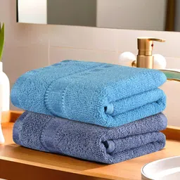 Kuber Industries Blue & Grey 2 Pieces Cotton 225 GSM Anti Bacterial Face Towels-image-88