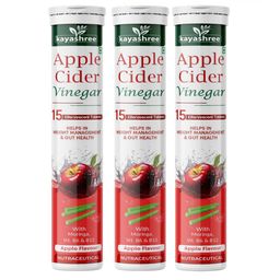 Kayashree Set Of 3 Apple Cider Vinegar Effervescent Tablets - 15 Effervescent Tablets Each-3